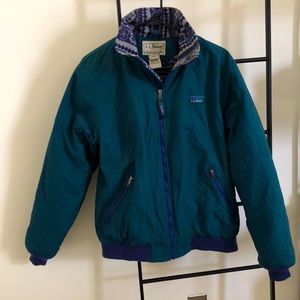 LL Bean Katahdin Fleece Lined Men’s Warm-Up Jacket Small Teal